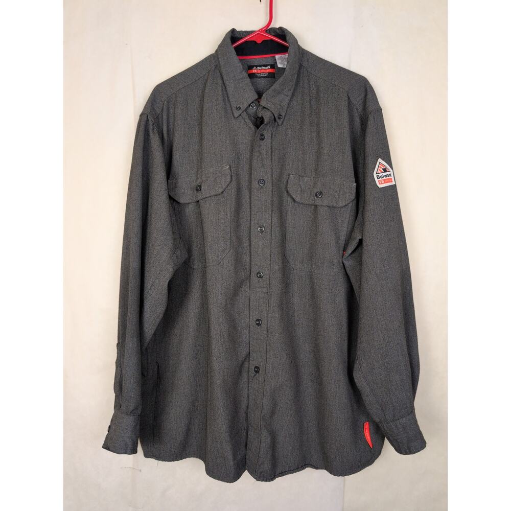 Bulwark FR grey button up shirt size XXL Long Sleeve Workwear Fire Resistant